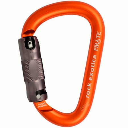 Rock Exotica Carabiner Pirate Auto Lock Gold & Orange 32371
